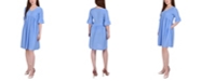 NY Collection Women's Short Bell Sleeve Swiss Dot Dress